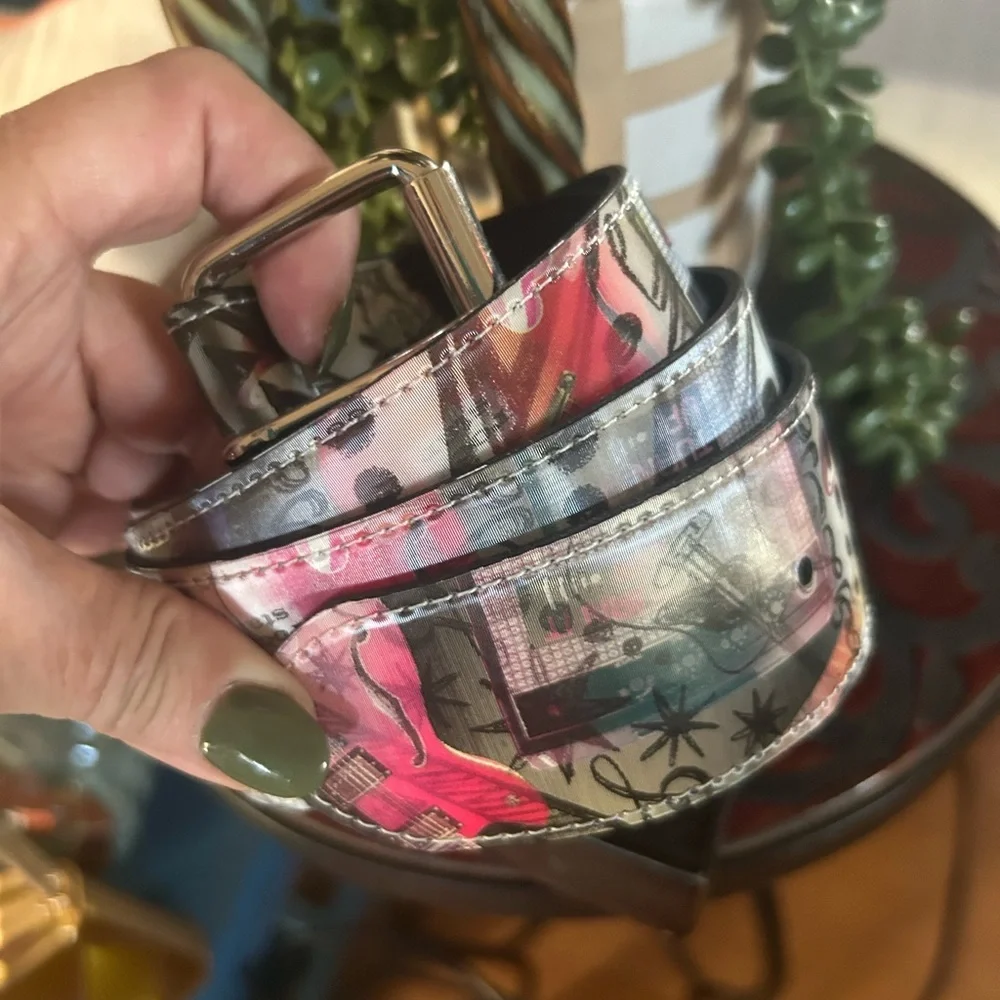Vintage Hologram ROCK OUT Belt Unisex